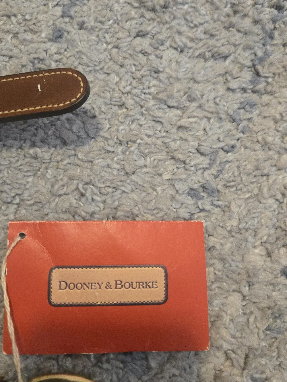 Vintage Dooney & Bourke Red Navy Striped Leather Canvas Belt Size 36